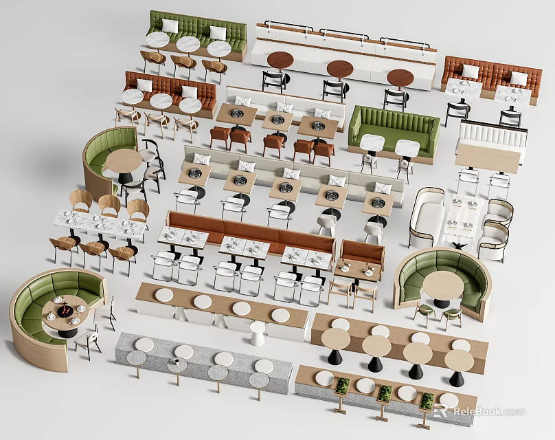 Casual Sofa Set Collection Featuring Various Styles Matching Tables And Cozy Design Elements 3d model
