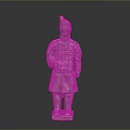 Terracotta Warrior Sculpture Ancient Chinese Soldier Figure With Intricate Armor And Standing Pose
