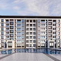 Modern Residential Building Simple Multi-storey Residence 3d model