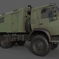 Military Green Utility Truck With Off Road Tires And Cargo Compartment