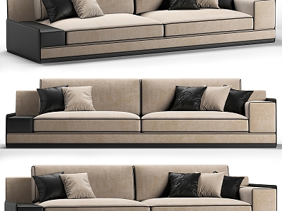 Beige double sofa 3d model