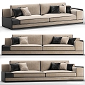 Beige double sofa 3d model