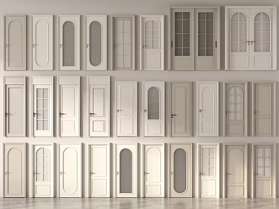 Various Hinged Doors With Glass Panels And Modern Classic Designs For Interior Use 3d model