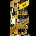 Schweppes Beverage Display Shelf for Retail Store with Multiple Layers and Bottled Drinks 3d model