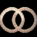 Pink And Gold Floral Arrangement In Interlocking Double C Shape Design