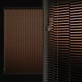 Sleek Modern Partition With Vertical Metal Slats For Contemporary Interior Design