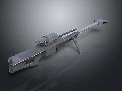 Modern Sniper Rifle with Long Barrel Scope Bipod and Futuristic Design 3d model