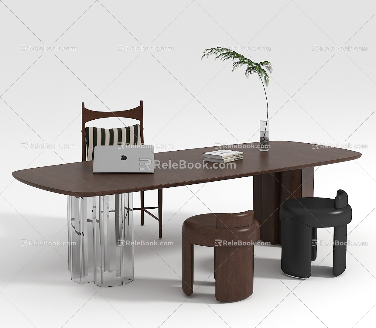 medieval desk and chair 3d model