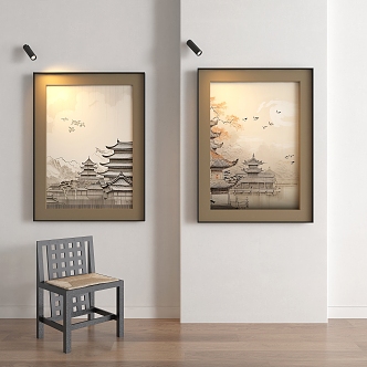 New Chinese Decorative Painting 3d model