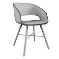 Modern White Upholstered Accent Chair With Ergonomic Design And Wooden Legs