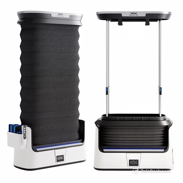 White And Black Home Appliance With Folding Filter Stand And Base Design Structure 3d model