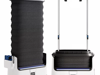 White And Black Home Appliance With Folding Filter Stand And Base Design Structure 3d model