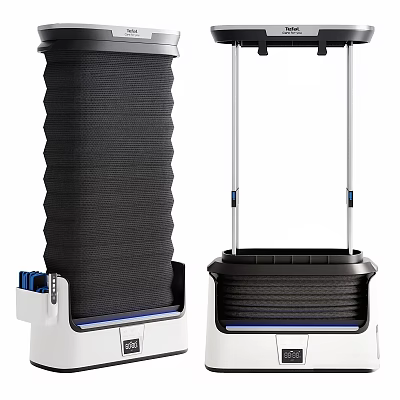 White And Black Home Appliance With Folding Filter Stand And Base Design Structure 3d model