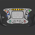 Modern Control Handle Panel With Multiple Colored Buttons And LED Indicator Lights