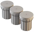 Modern round several sides several combinations 3d model