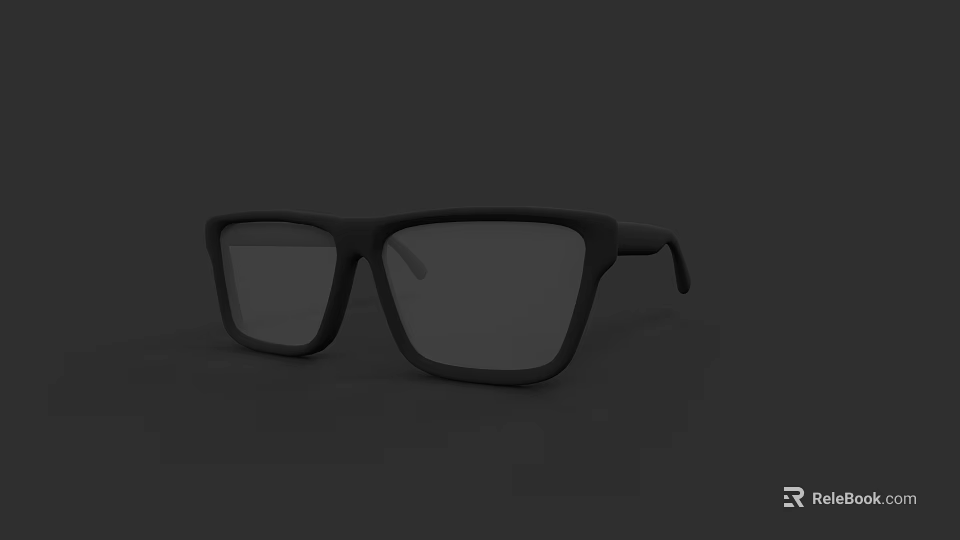 Man Wearing Stylish Black Square Frame Glasses For Daily Look 3d model 