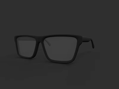 Man Wearing Stylish Black Square Frame Glasses For Daily Look 3d model