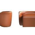 Modern Brown Stools With Minimalist Design Sleek Curved Shape And Smooth Surface 3d model