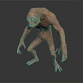 Humanoid Monster Creature With Rough Skin Sharp Claws And Aggressive Stance