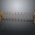 Metal Mesh Fence With Yellow Frame And Wavy Sturdy Structure Design