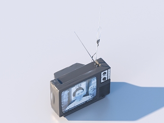 black and white TV old TV appliances 3d model