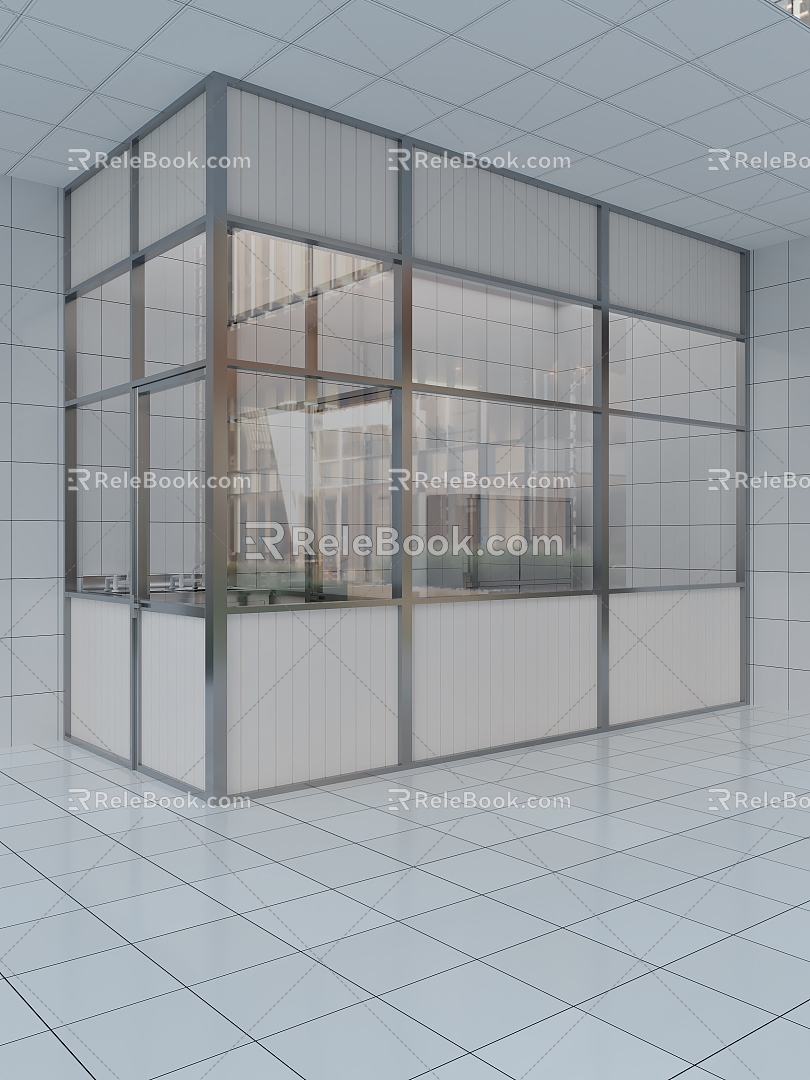 Steel structure sun room kitchen cold dish prefabricated room 3d model