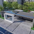 Modern Gate Demonstration Area Gate 3d model