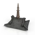 Traditional Chinese Pagoda Architecture With Multi Tiered Design Gray Tile Roof And Ornate Finial Top