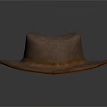 Brown Leather Cowboy Hat With Wide Brim Classic Design Outdoor Wear