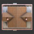 Detailed Pink Multi Story Building Model With Windows Balconies And Roof