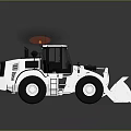 White Heavy Duty Wheel Loader With Front Bucket Large Tires And Cab