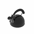 Black Metal Kettle With Modern Design Stainless Steel Spout And Comfortable Handle
