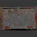 Rustic Vintage Metal Storage Trunk With Aged Finish For Household Organizing And Decor