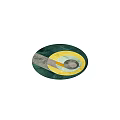 Modern Round Rug Featuring Green Yellow Gray Geometric Concentric Circle Design 3d model