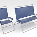 Foldable Blue Mesh Outdoor Chairs With Breathable Design And Silver Metal Frame