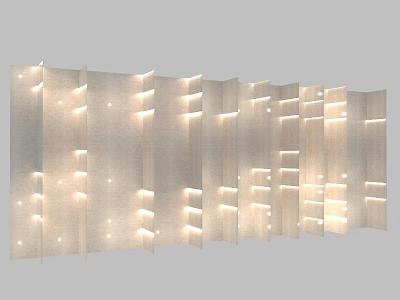 Modern Foldable Partition Screen With Built in Lighting And Decorative Panels 3d model