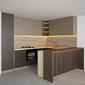 Modern Kitchen Interior Design With Stylish Cabinets Island And Marble Countertop