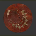 Elegant Gold Chain Necklace With Snowflake Decorations Red And Gold Beads