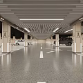 Modern Spacious Underground Parking Lot With Bright Ceiling Lights And Cars Parked On Marked Spaces