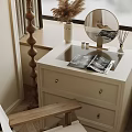 Modern Walk in Closet Interior With Glass Doors Chair And Lamp