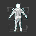 Game Movie Character With Gray Hair And Red Black Outfit Design