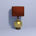 Elegant Red Lampshade Gold Base Table Lamp for Home Living Room Decor