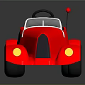 Vibrant Red Toy Convertible Car With Steering Wheel Antenna And Shiny Wheels