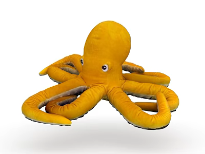 Soft Yellow Octopus Plush Toy With Curled Tentacles And Cute Eyes 3d model Soft Yellow Octopus Plush Toy With Curled Tentacles And Cute Eyes 3d model