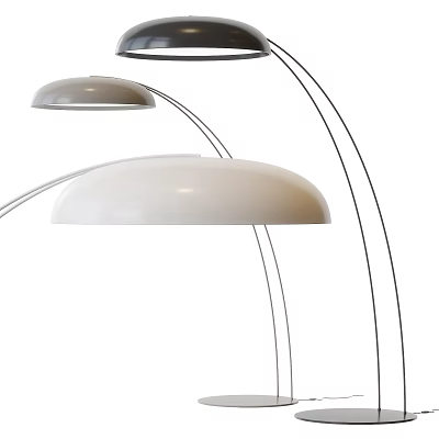 Modern Floor Lamps With Arc Shaped Stands And Varied Shades 3d model