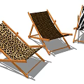 Stylish Wooden Frame Deck Chairs With Leopard Zebra And Dark Striped Patterns For Outdoor Relaxation