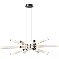 Modern Design Chandelier With Multiple White Tubes And Radiant Structure 3d model