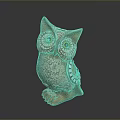 Decorative Owl Sculpture With Detailed Eyes And Textured Feather Art Design