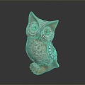 Owl grimace owl long-eared owl wulin owl monkey face owl carved owl 3d model