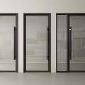 Modern Hinged Doors With Glass Panels And Black Frames For Interior Spaces 3d model